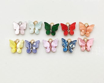 Spring has sprung colorful butterflies! 10 Adorable thermoset butterfly ornaments for miniature garden gnome-fairy tree dollhouse