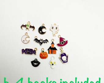 Lot of 12 Halloween ornaments for holiday and fairy gardens and trees smallest of the charm lots check sizes