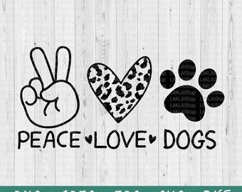 Download Peace Love Paws Svg Etsy
