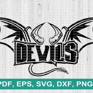 Svg de l&#39;équipe du diable, svg du diable, mascotte du diable svg, svg de l&#39;école du diable, téléchargement de fichier numérique, png, eps, dxf, pdf