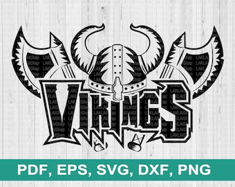 Vikings Team SVG, School Spirit Mascot, Cut File (Digital Download)