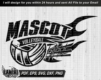 Volleyball Mascot Team SVG, Personalized School Spirit (Digital File)