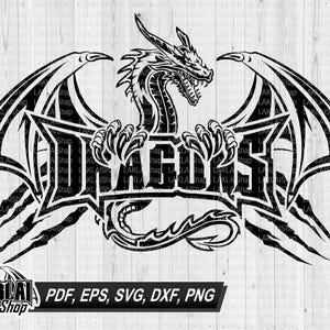 Dragons Wing svg, Dragon team svg, Dragons mascot svg, Dragons Spirit svg, School svg, Cricut, Digital File Download, pdf,png,eps,dxf