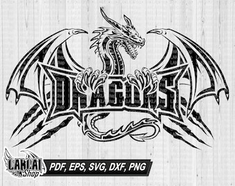 Dragons Wing svg, Dragon team svg, Dragons mascot svg, Dragons Spirit svg, School svg, Cricut, Digital File Download, pdf,png,eps,dxf