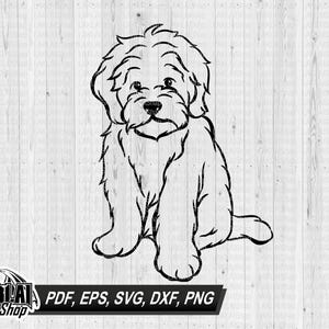 Süße Goldendoodle SVG, Hundesilhouetten, Hunde SVG, digitale Vektor-Datei, Datei für Cricut, svg, Dxf, Jpg, Eps, Png