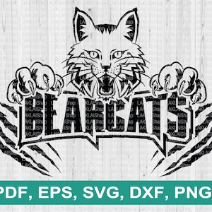 Bearcat claws svg, Bearcats svg, Bearcats Mascot svg, Bearcats Shirt svg, School Spirit, Digital file Download, png, dxf, pdf, eps