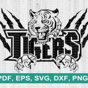 Tigers mascot team svg, Tigers svg, Tigers logo, Tigers sports shirt, cricut File ,Digital download, png, eps, pdf, dxf