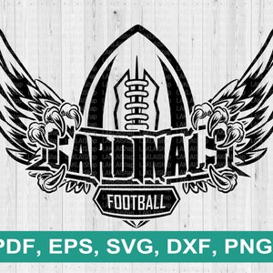Cardinal wings football team svg, football team svg, Cardinals svg, Cardinals spirit svg, Digital File Download,  pdf, png, eps, dxf