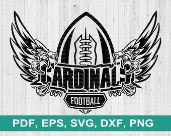 カーディナルウィングスフットボールチームSVG、スピリットデザイン（デジタルファイル）