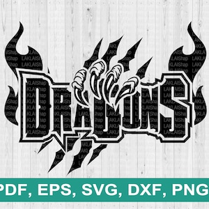 Dragons Claws svg, Dragon team svg, Dragons mascot svg, Dragons svg, Cricut File, Cricut svg, Digital File Download, pdf, png, eps, dxf