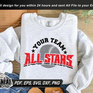 All Star Baseball svg, Baseball svg, Team Template svg, Baseball Logo, Cricut, Baseball Players, Digital File Download, png, dxf, eps, pdf