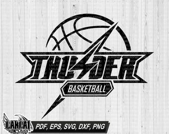 Thunder basketball svg, Basketball svg, Thunder mascot svg, Thunder svg, Thunder Spirit svg, Cricut, Digital File Download,png,dxf,eps,pdf