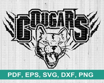 Cougars Mascot SVG, Team Logo, Sport Spirit (Digital File)