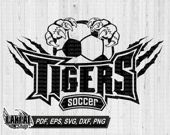 Tigers Soccer Mascot SVG, School Spirit (Digital File Download)