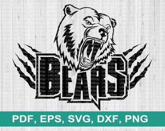 Bears Mascot SVG, Claws, Sports Logo (Digital File)