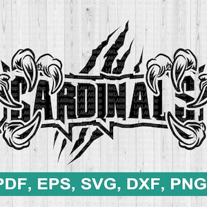 Cardinal claws team svg, Cardinals mascot svg, Cardinals spirit svg, Cricut File, Digital File Download,  pdf, png, eps, dxf