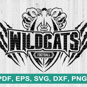 Chats sauvages Claws Football Svg, Wildcats Svg, Wildcats Mascot Svg, Wildcats spirit svg, Fichier numérique Dowdload, pdf, eps, dxf, png