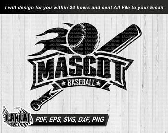 Mascot Baseball Team SVG, Personalized School Spirit (Digital File)