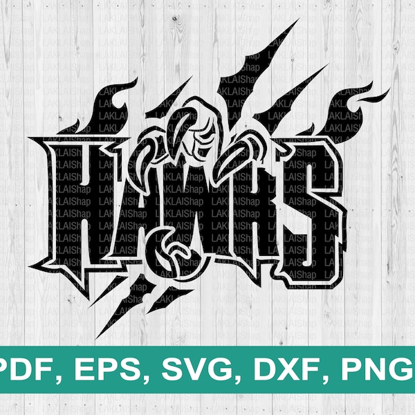 Hawks Claws svg, svg de faucon, mascotte de faucon, svg Hawk School Spirit, SVG pour Cricut ou Silhouette, téléchargement numérique, png, dxf, eps, pdf