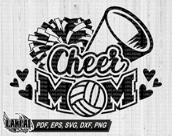 Cheer Mom Volleyball (svg, png, pdf, eps, dxf) (Digital File Download)