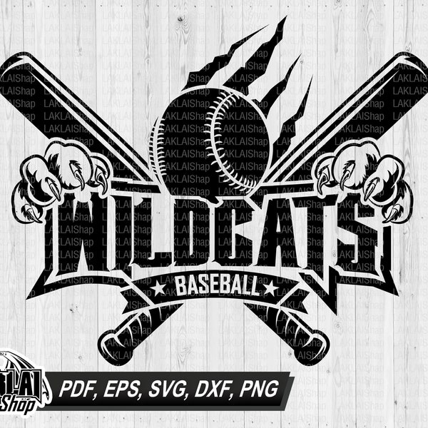 Wildcats baseball svg, Wildcat baseball team svg, Wildcats svg, School Spirit svg,School Pride Svg,Digital File Download, eps, png, dxf, pdf