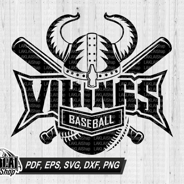 Vikings Baseball Mascot SVG, School Pride Design (Digital File)