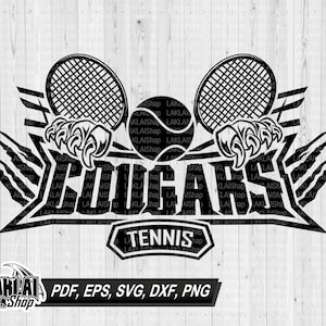 Cougars tennis svg, Tennis Shirt svg, Cougars mascot svg, Cricut svg, School Spirit svg, Digital File Download,png,eps,pdf,dxf