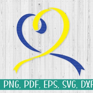 Down Syndrom Herz Ribbon svg, Ribbon svg, Down Syndrom Aware svg, Down Syndrome Bewusstsein svg, T21 Support svg, digitaler Download