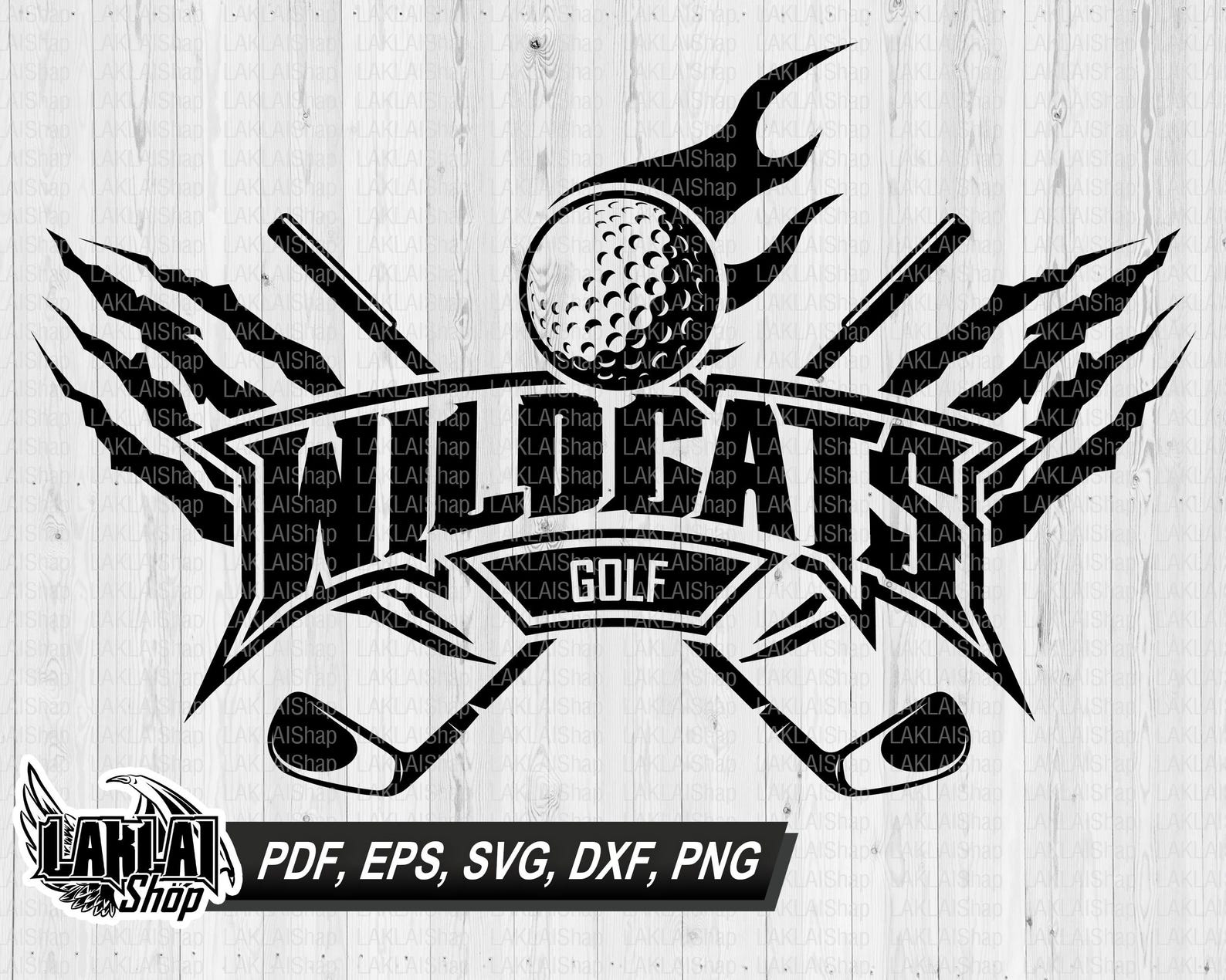 Wildcats Golf Clipart, School Spirit (svg, Png, Pdf, Eps, Dxf) (digital ...