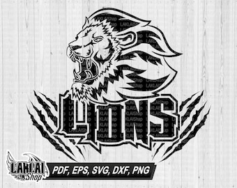 Lions Mascot SVG, School Spirit Graphic (Digital File)