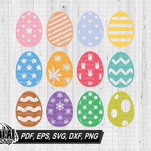 Oeufs de Pâques SVG, SVG de Pâques, oeuf de Pâques Png, oeuf de vecteur, Clipart Pâques, couper des fichiers pour Cricut Silhouette