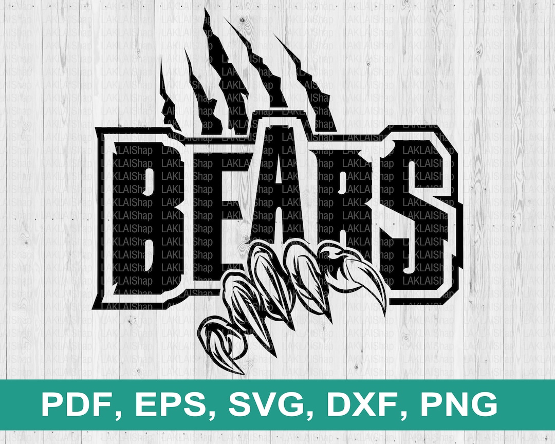Bears Team Svg, Bear Claws Svg, Bears Svg, Bear Logo, Bears Mascot Svg ...