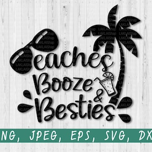 beaches booze and besties svg, beach svg, beaches booze and besties svg, girls beach trip svg, T-Shirt svg, cricut file