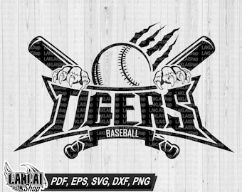 Tigers baseball svg, Baseball svg, Tigers Mascot svg, Tigers sports jersey, School Spirit svg, Digital file Download, png, eps, pdf, dxf