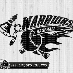 Warriors baseball svg, Warriors mascot svg, Warriors svg, Warriors shirt svg ,School Spirit svg, Digital File Download,png,eps,dxf,pdf