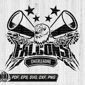 Falcon cheerleading svg, Falcons cheer svg, Falcon cheer svg, Falcons Spirit svg, School Spirit svg, Digital File Download, png,eps,dxf,pdf