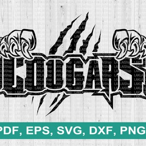 Cougars klauwen team SVG, Cougar SVG, Cougars mascotte SVG, Cougars logo SVG, digitaal bestand downloaden, PNG, EPS, PDF, DXF