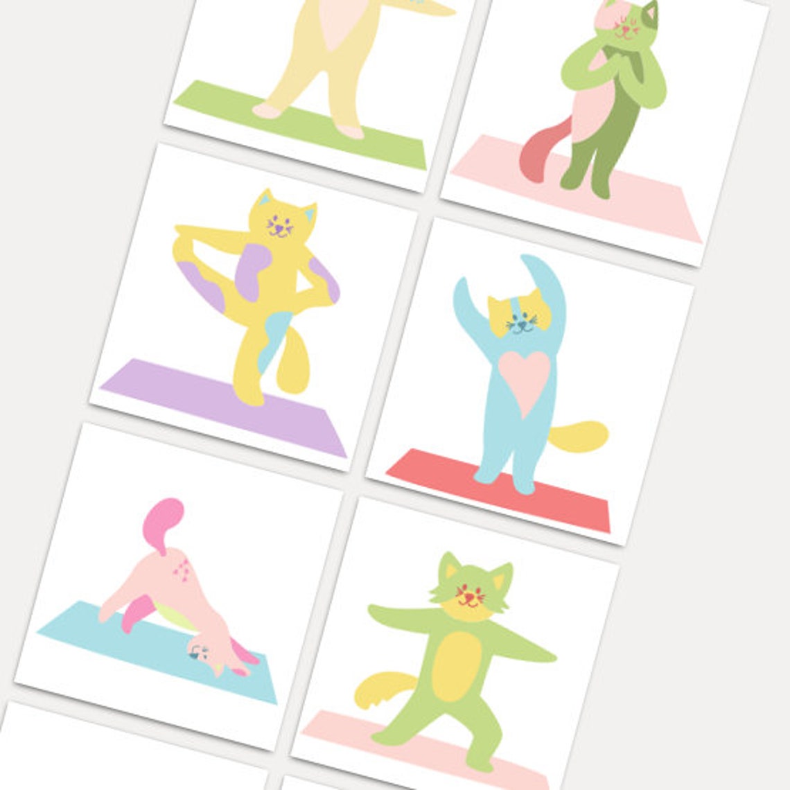 printable cat yoga stickers aum symbol sun symbol and a etsy