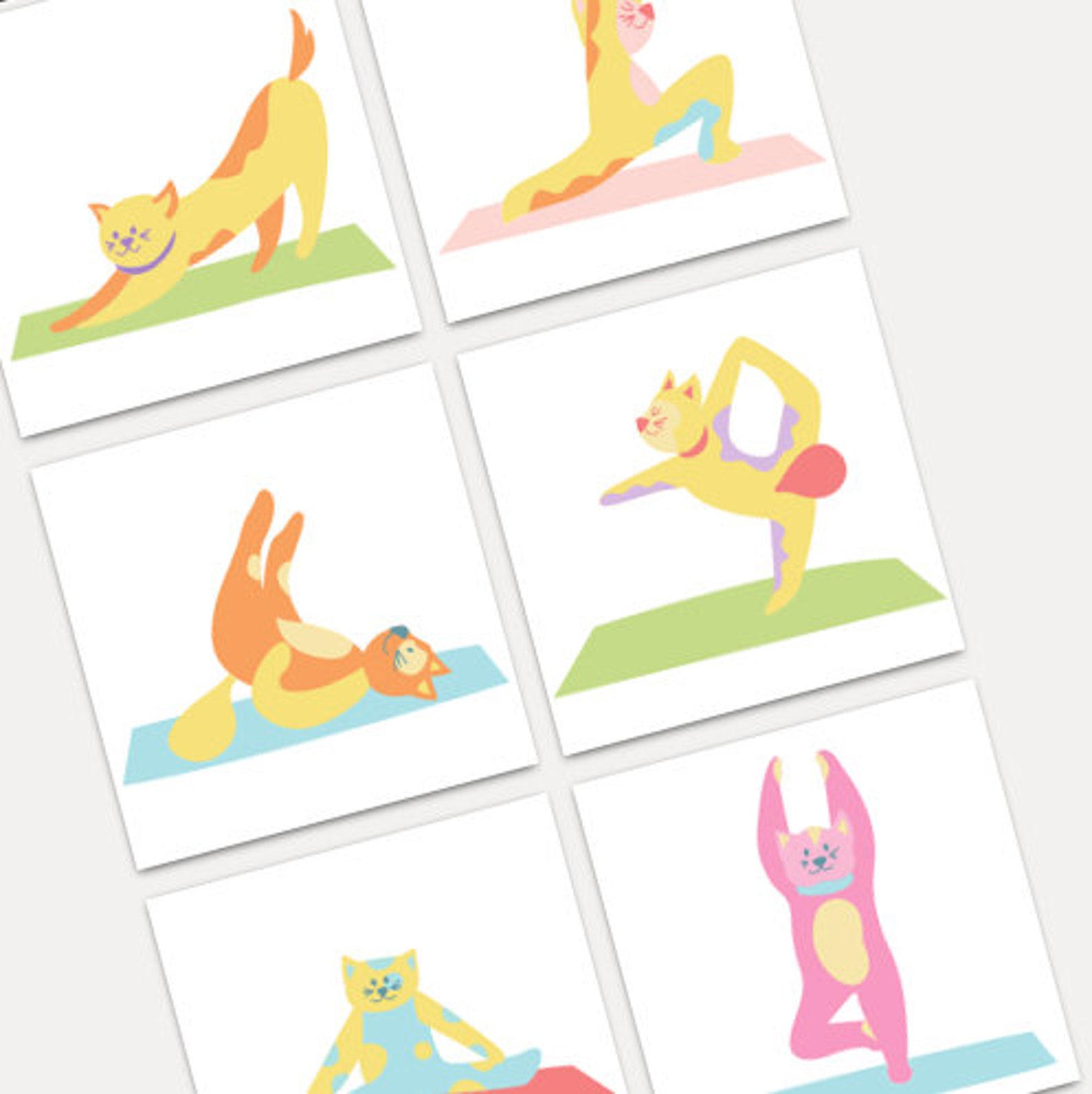 printable cat yoga stickers aum symbol sun symbol and a etsy