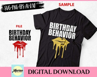File SVG "Comportamento di compleanno": design per maglietta dei Queen (download digitale)