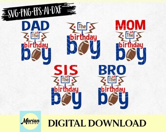 Birthday Boy Football SVG Bundle: Party Theme Designs (Digital Download)