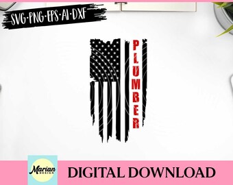 Plumber Distressed Flag SVG: Patriotic Design (Digital Download)