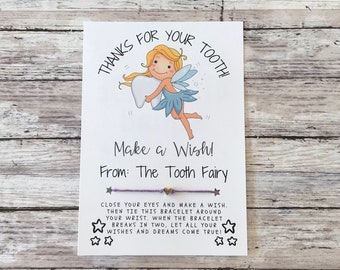 Tooth Fairy Wish Bracelet: Hemp Cord, Charm, Card