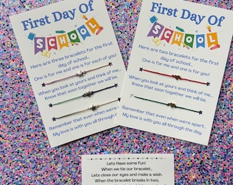 Mommy and Me First Day of School Bracelets Set Of 2,3, Or 4 Back To School Bracelets Matching Bracelets