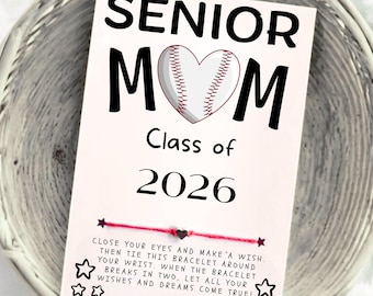 SENIOR Baseball Mom, Class of 2026 Mom Gift, Wish Bracelet, Senior Baseball Mom, Baseball Mom Gift, Senior Night Gift, Baseball Senior Night
