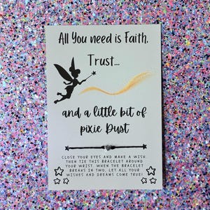 Fairy Dust Wish, Pixie Dust wish bracelet, Fairy Wish, Party Favor, Wish Bracelet, Gift, Gift Card Personalize