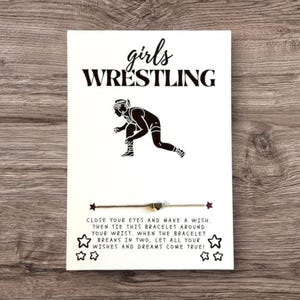 Lucha libre femenina, Regalo de lucha libre femenina, Tarjeta de lucha libre femenina, Pulsera de los deseos, Recuerdo de fiesta de lucha libre, Lucha libre de último año, Pulsera de lucha libre imagen 10