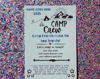 Camp Crew Wish Bracelet: Friendship Gift, Summer Camp Goodbye