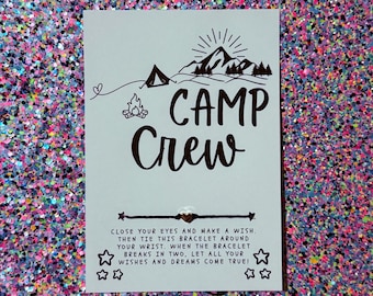 CAMP Crew Wish Bracelet: Camping Party Favor, Friendship Gift