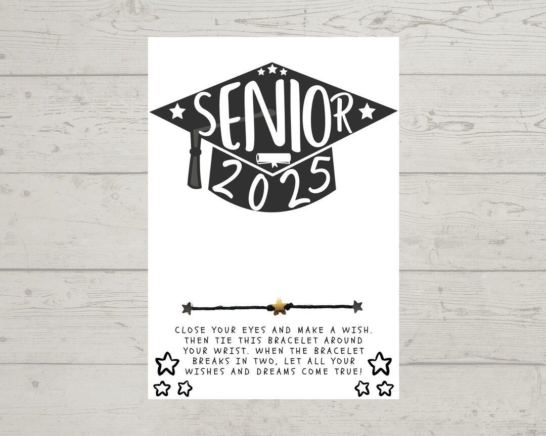 Senior 2025 Wish Bracelet | Graduation Card | Graduate Gift ...